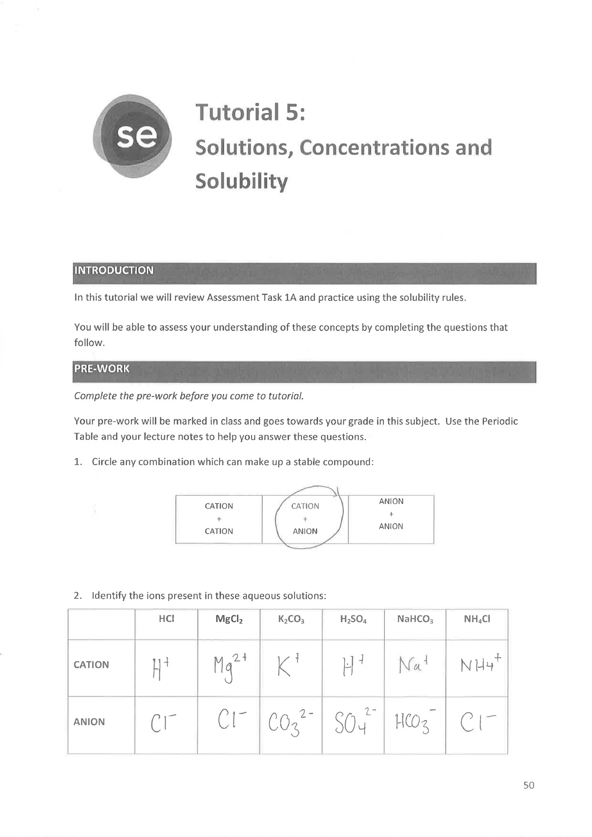 Tutorial #5 Pre-work Answers - INTRODUCTION Tutorial 5: Solutions ...