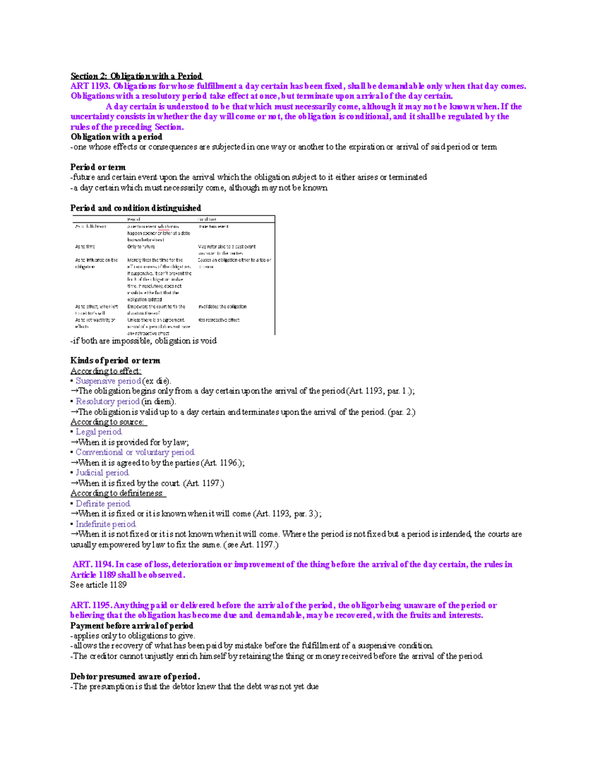 Chap 3 Obligations With A Period Section 2 Obligation With A Period 