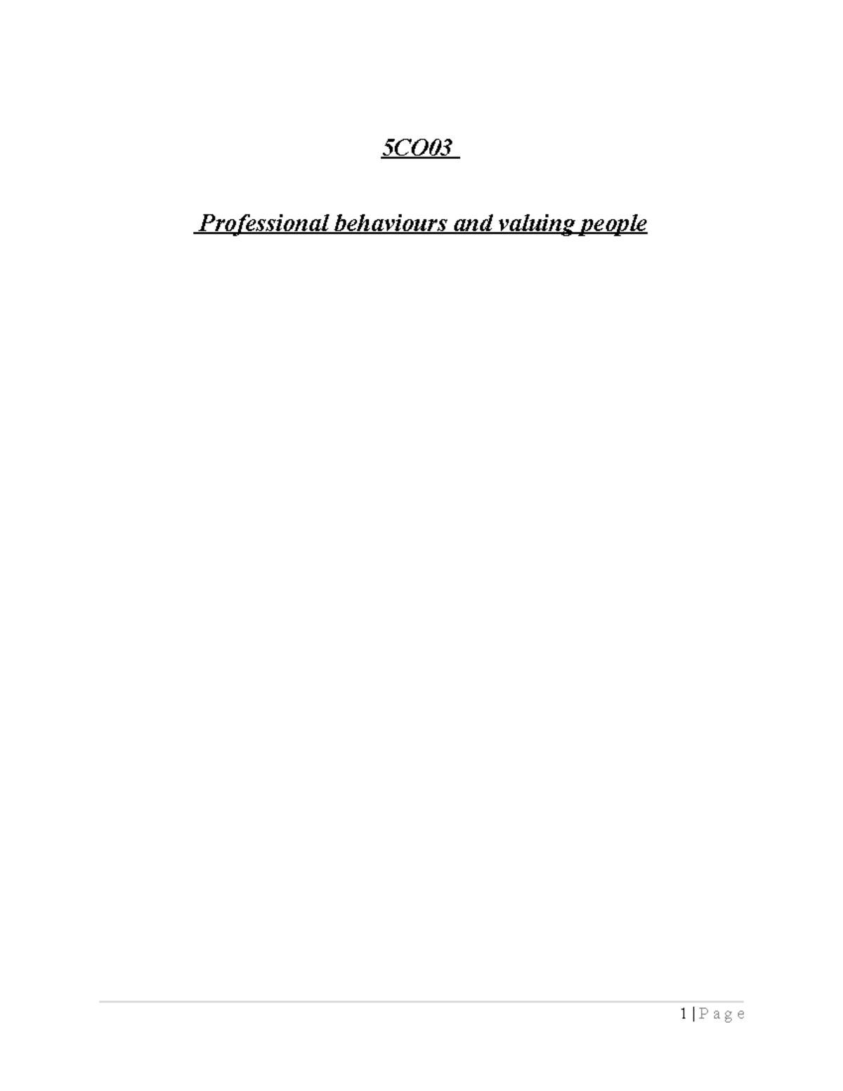 5CO03 draft yeah 5CO Professional behaviours and valuing people