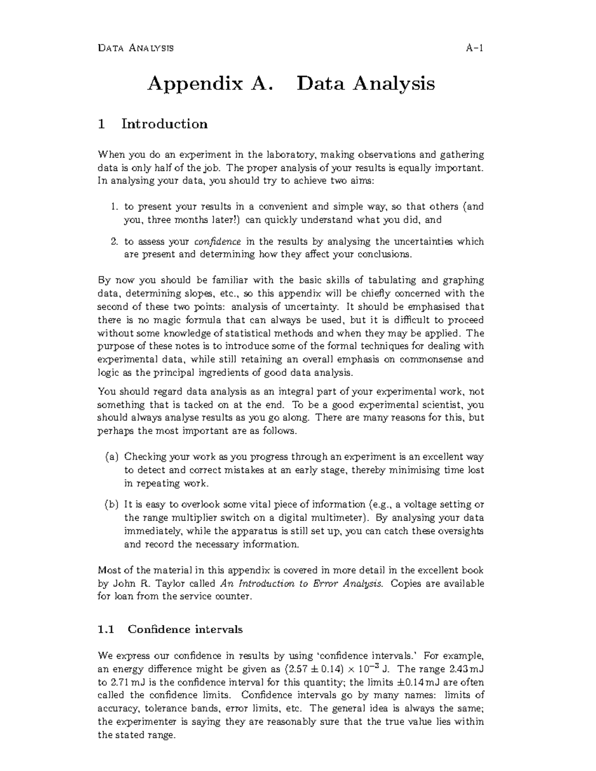 Data Analysis Instructions - Data Analysis A– Appendix A. Data Analysis ...