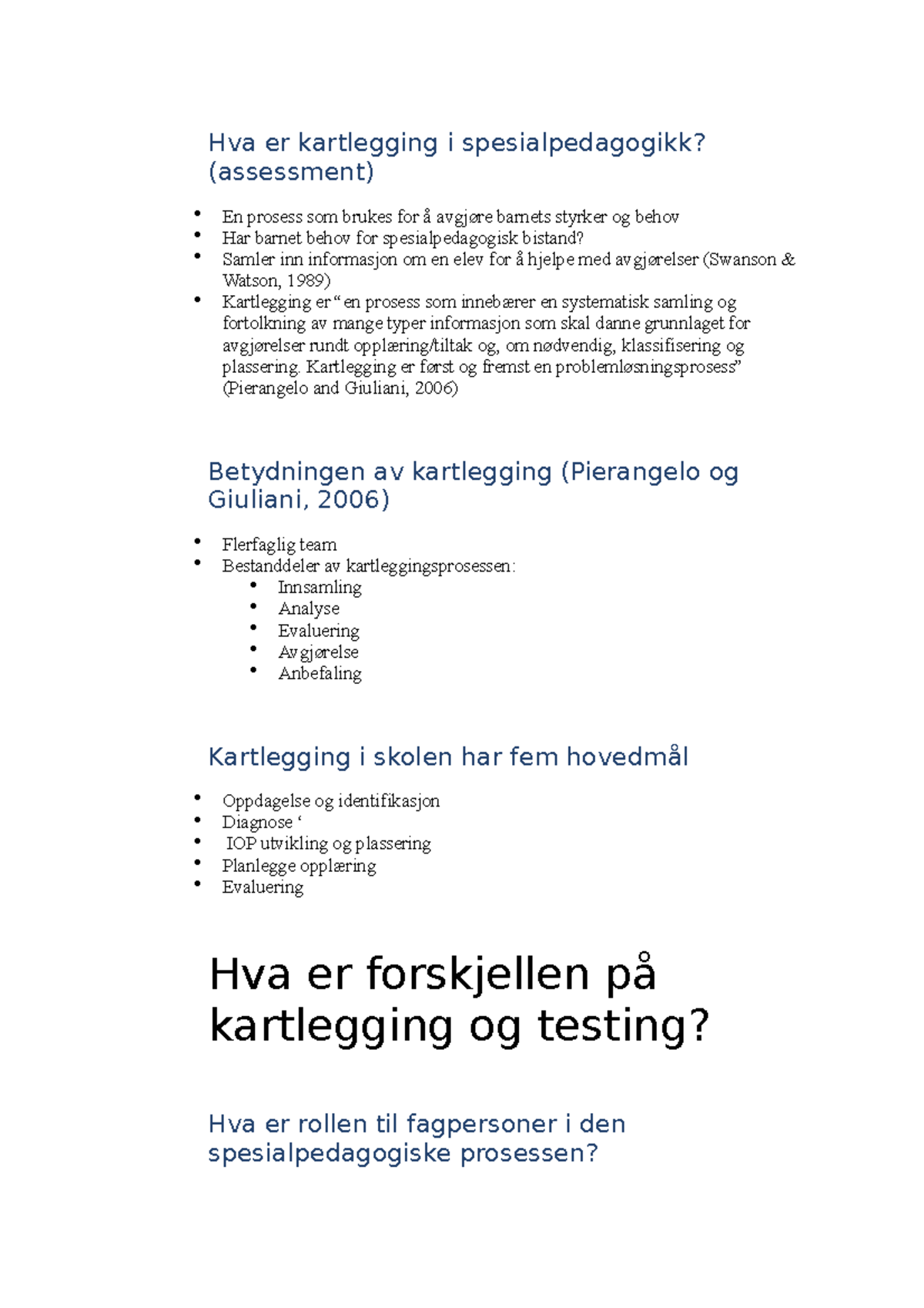 Utredning - Notater Fra Powerpoint - Hva Er Kartlegging I ...