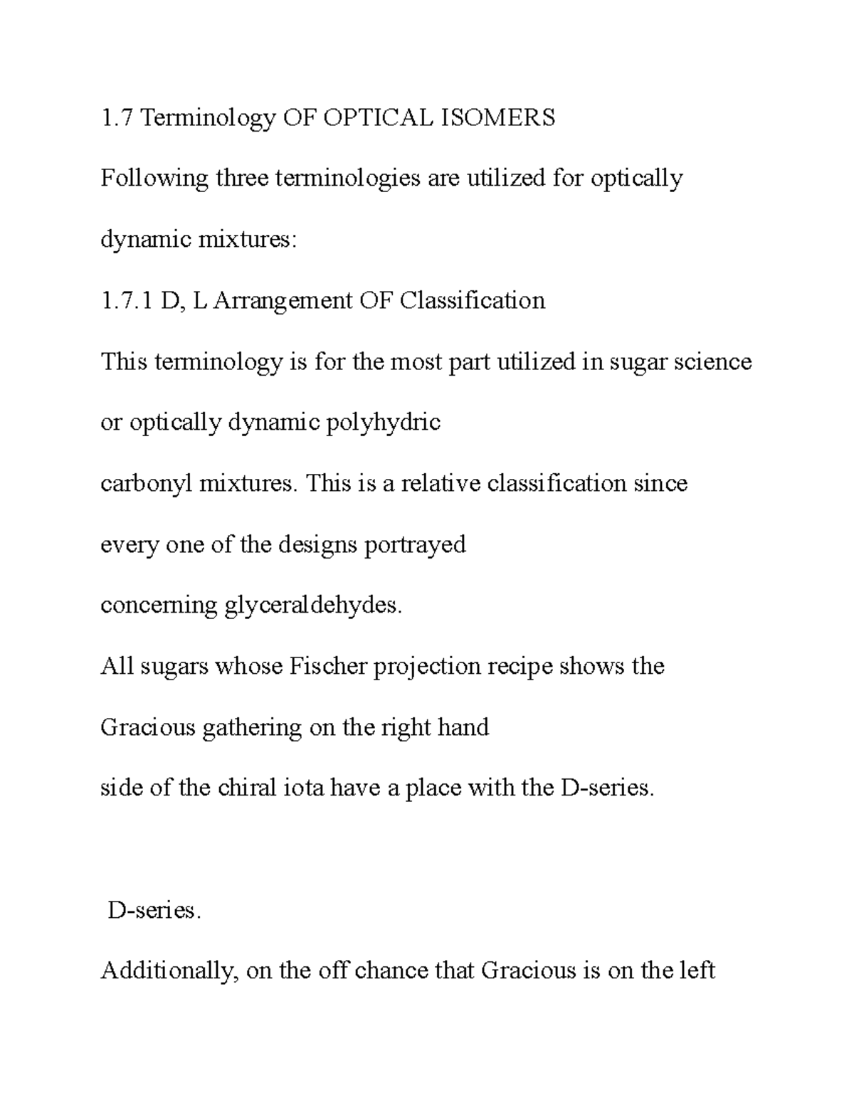 Terminogly chemistry opticial 1 Terminology OF OPTICAL ISOMERS