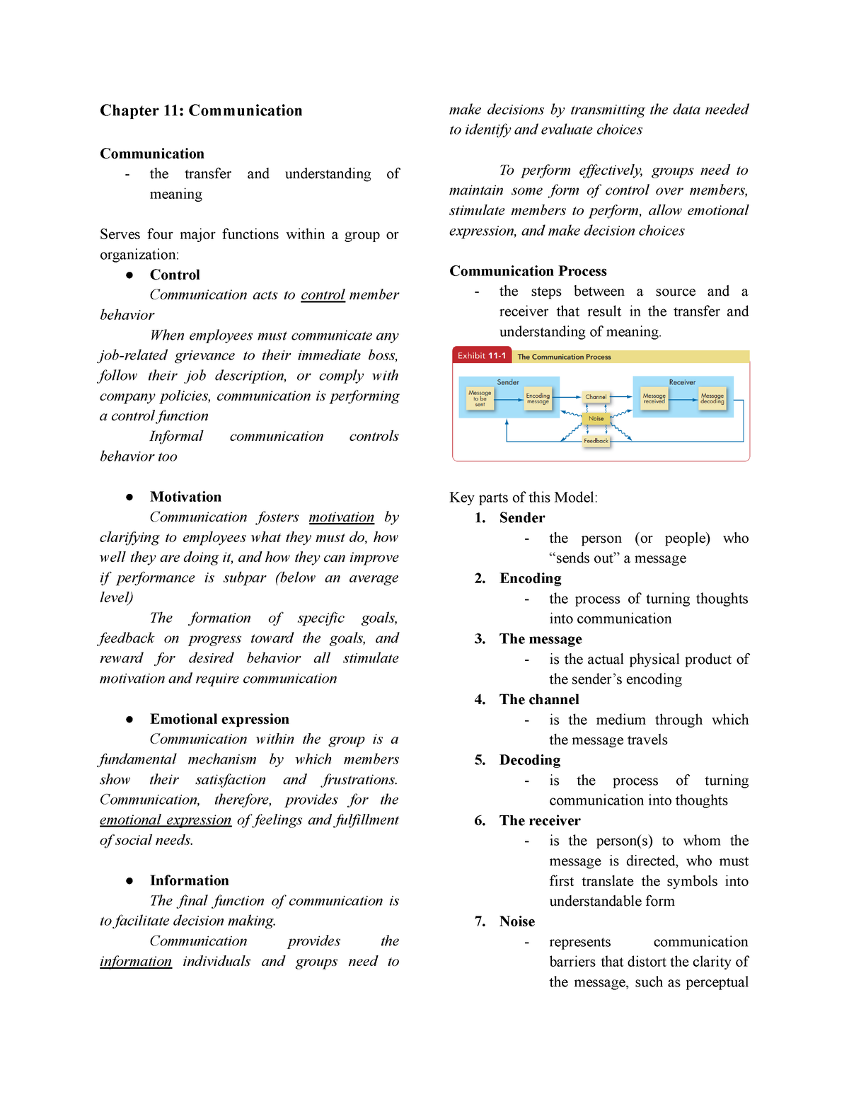 MNGT-121 Chapter-11 -Communication - Chapter 11: Communication ...