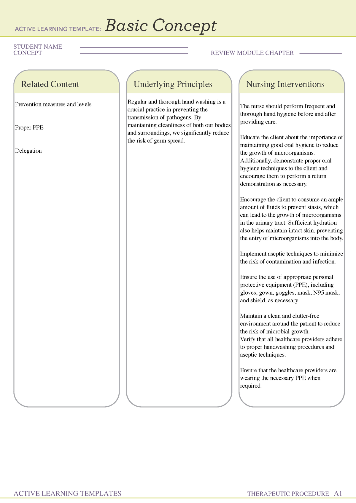 Infection Basic Concept - NUR123 - STUDENT NAME CONCEPT REVIEW MODULE ...