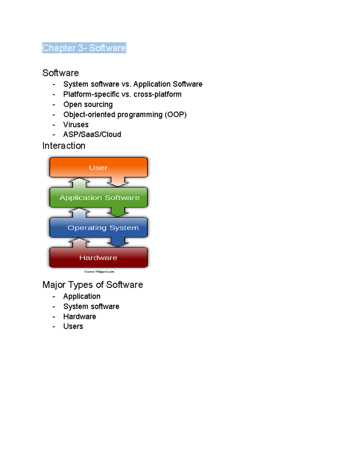 Chapter 3 and 4- Software and Databases - Chapter 3- Software Software ...