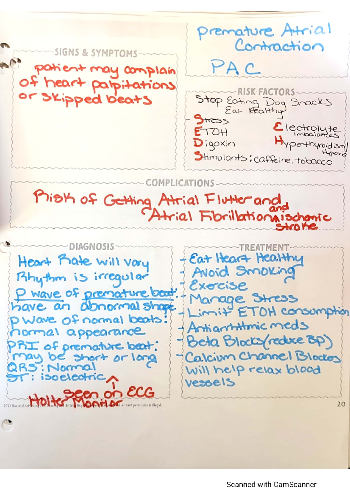 PAC - premature atrial contractions disease process sheet - NURS223 ...