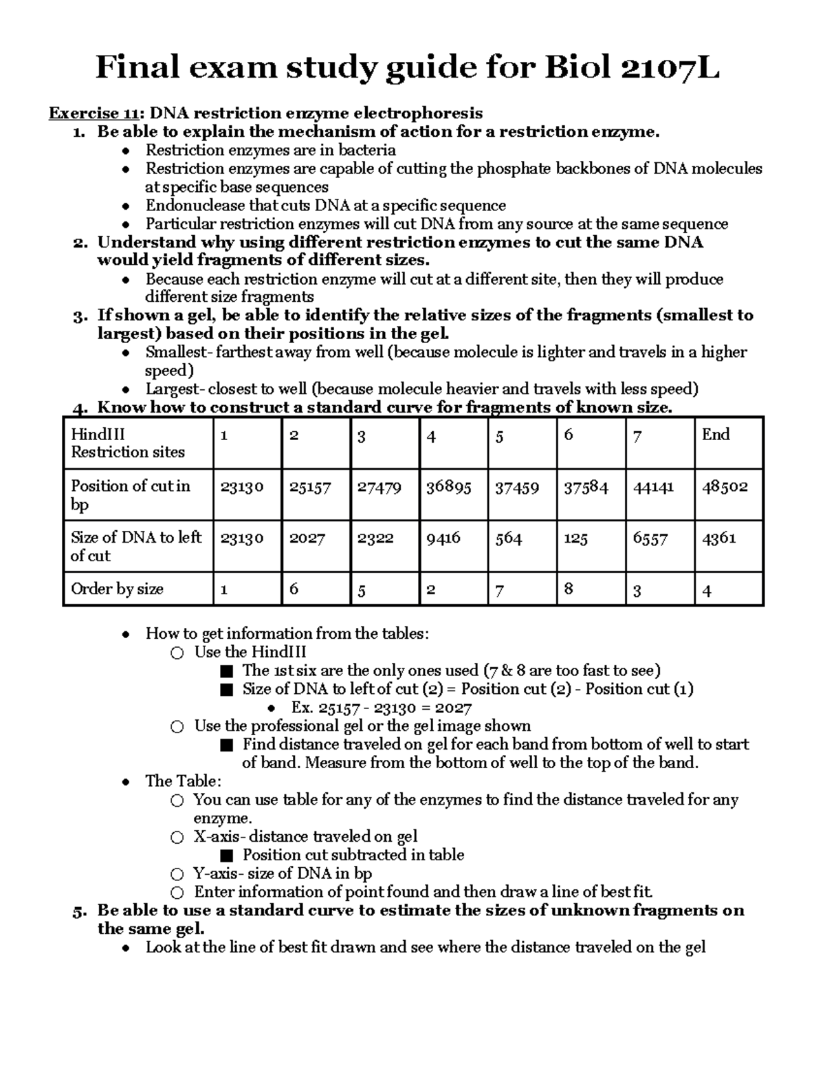 Final exam study guide for Principle of Biology Lab Final exam study