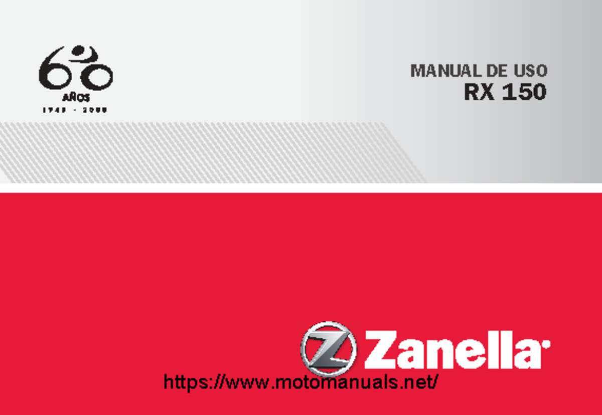 Zanella RX150 Motorcycle Owner's Manual PDF MANUAL DE USO RX 150 4