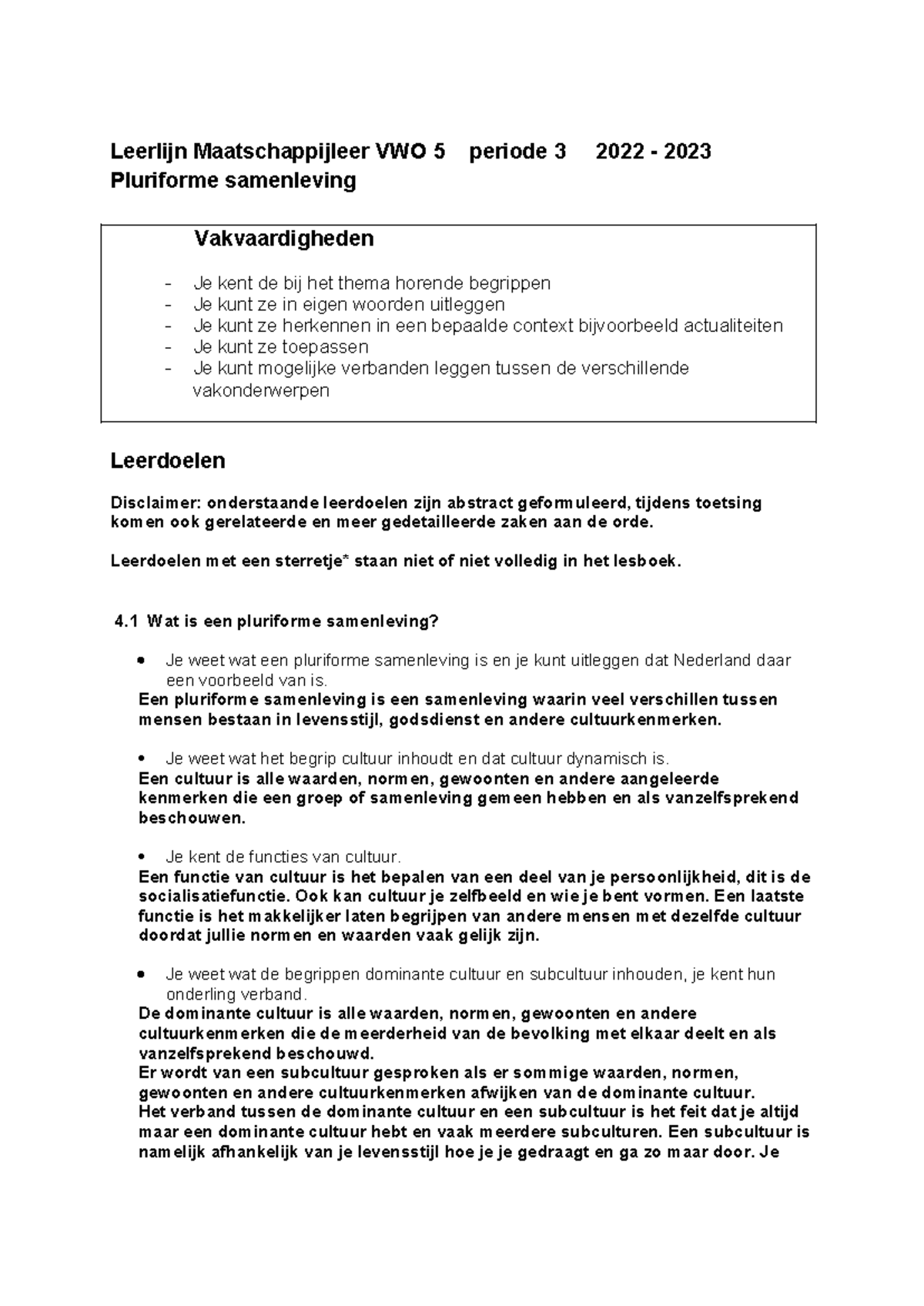 Leerlijn Pluriforme Samenleving Uitgewerkt - Leerlijn Maatschappijleer ...