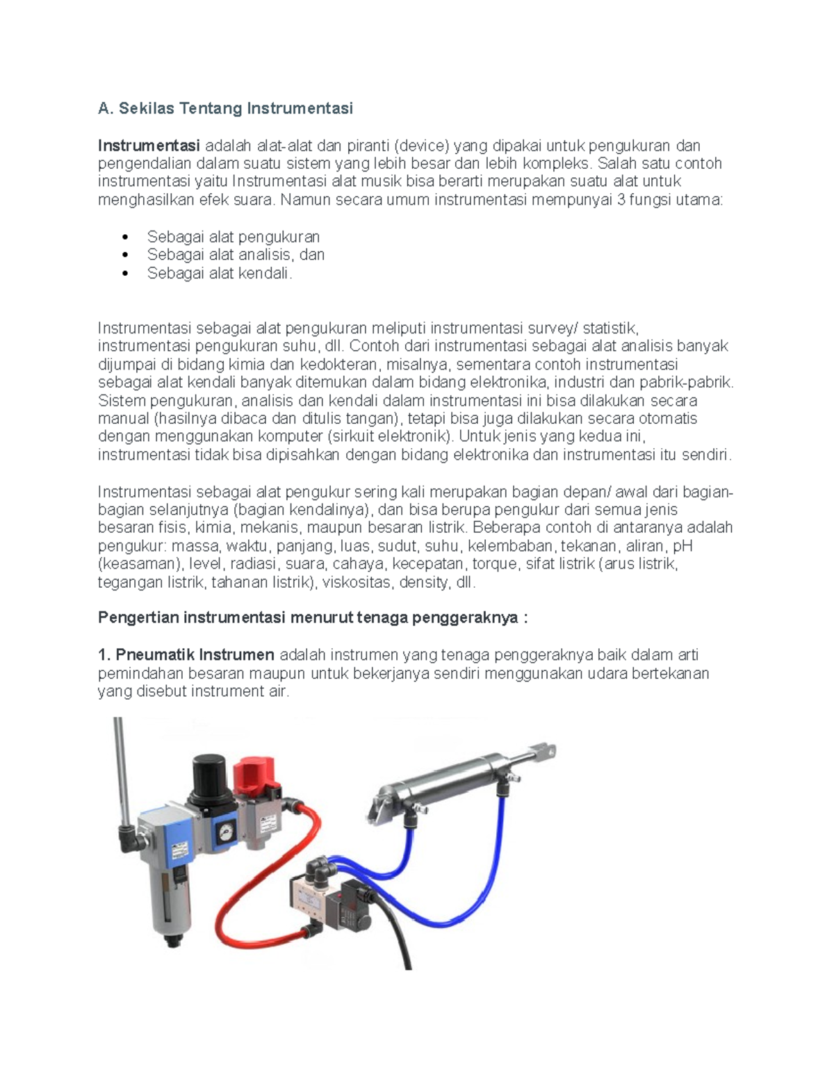 Industri 1 - Materi - A. Sekilas Tentang Instrumentasi Instrumentasi ...