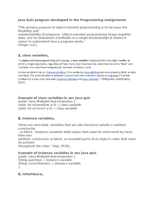 Quiz Answers - quiz and answer questions - The operation ++ in Java ...