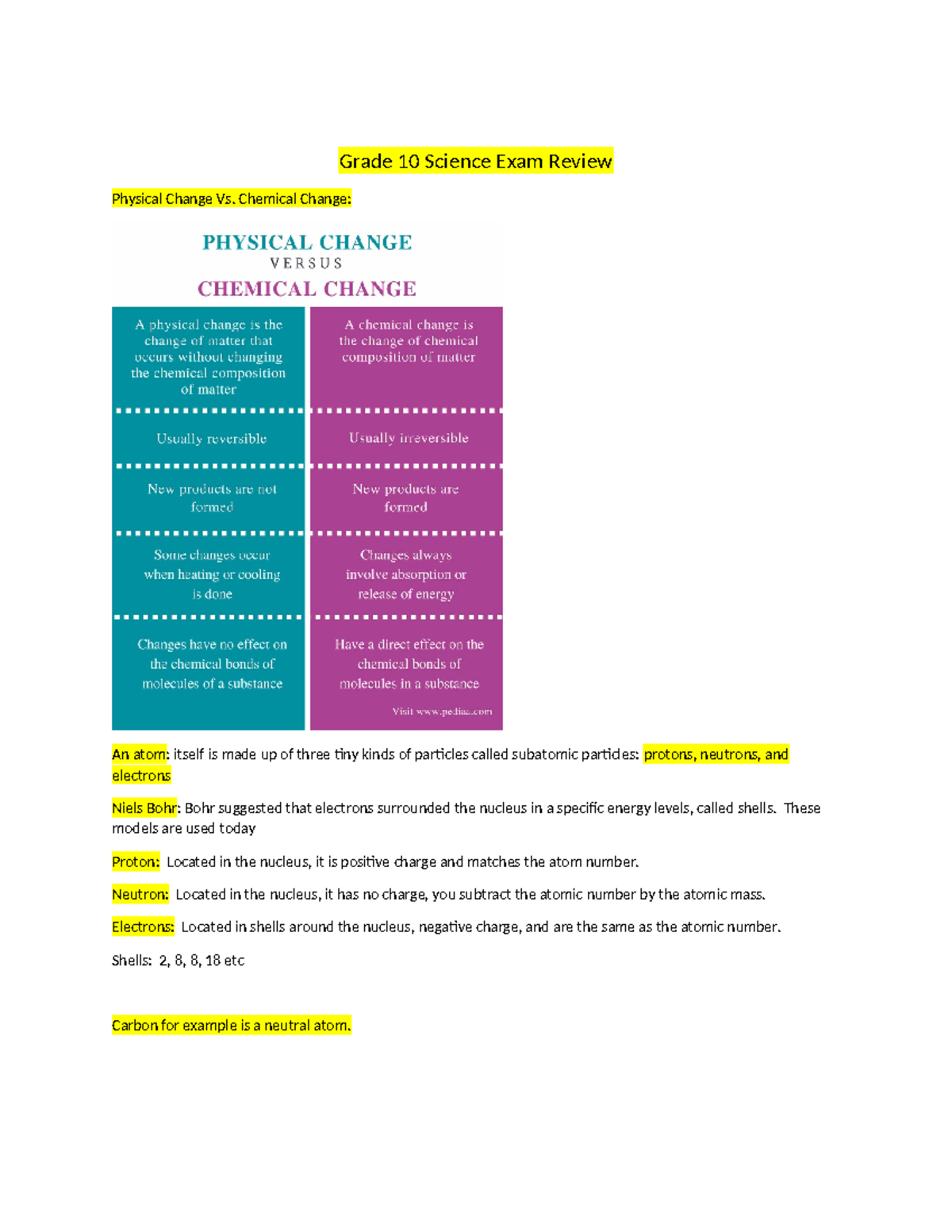 Grade 10 science exam review grade 10 science exam review physical