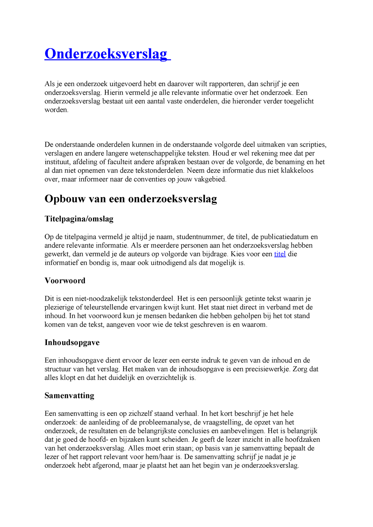 Onderzoeksverslag Info - Onderzoeksverslag Als Je Een Onderzoek ...