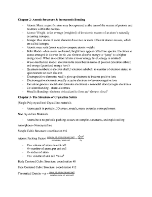 Materials of Engineering Chapter 3 Notes - The structure of Crystalline ...