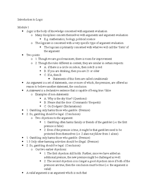 Intro to Logic - Introduction to Logic Chapter 1 Argument: a group of ...