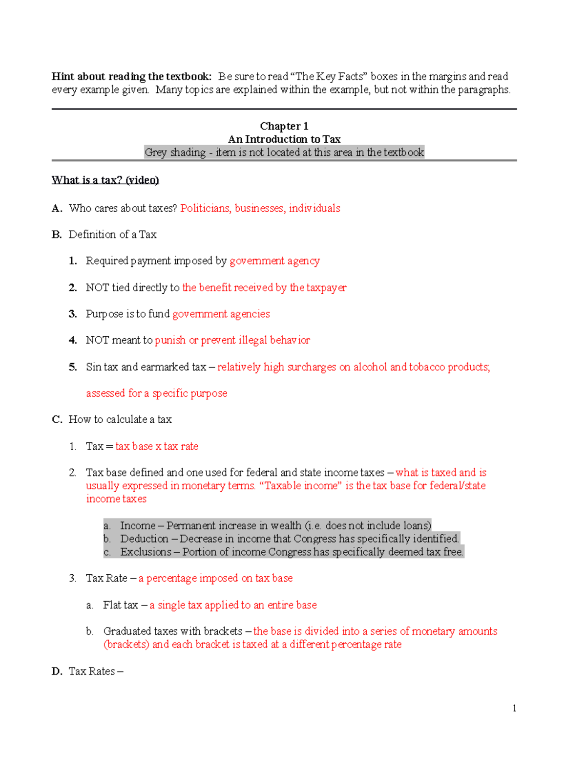 Ch. 1 Outline: ACCT 403 - Hint about reading the textbook: Be sure to ...