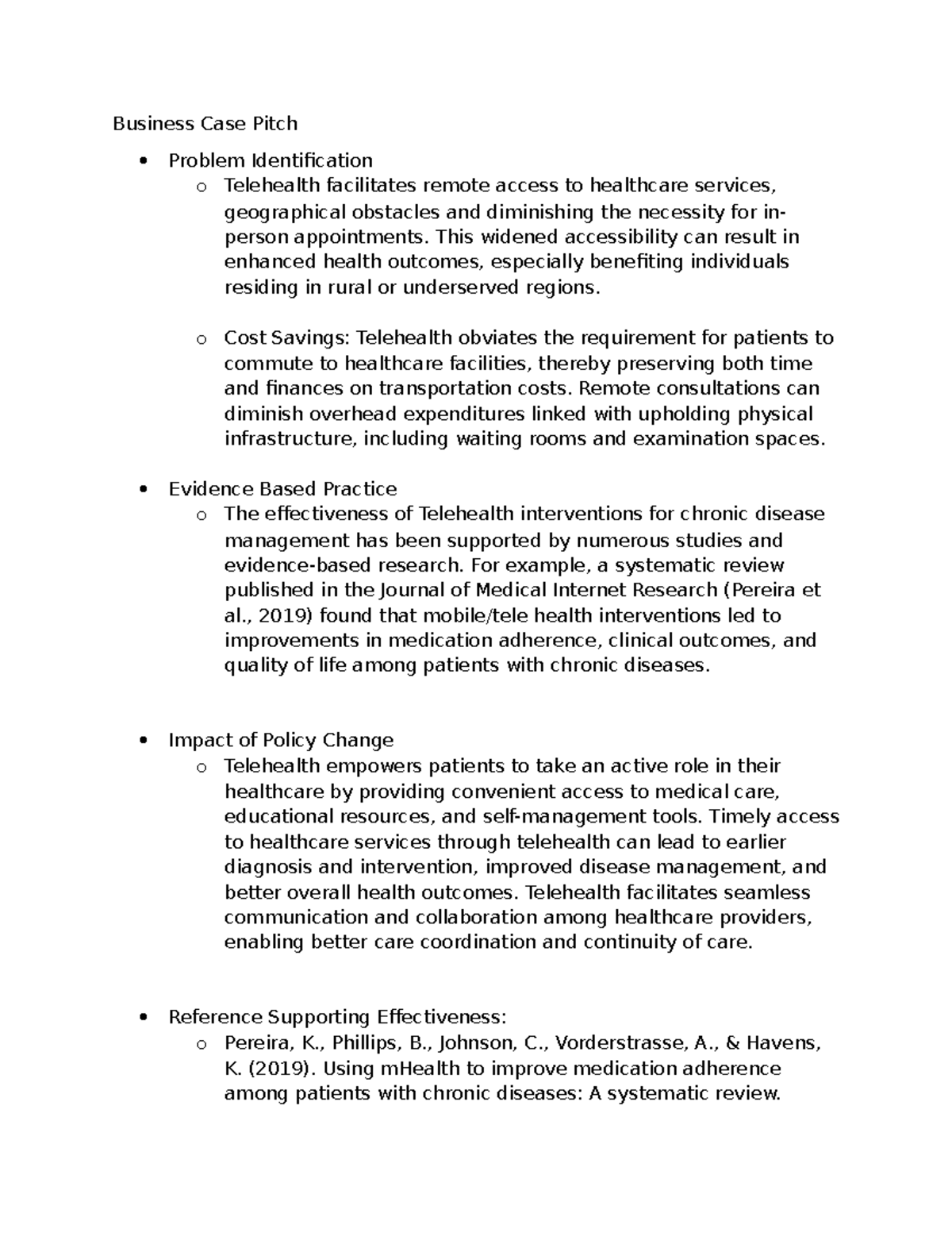 Milbourn,Austin NU610805 Case Pitch Business Case Pitch Problem