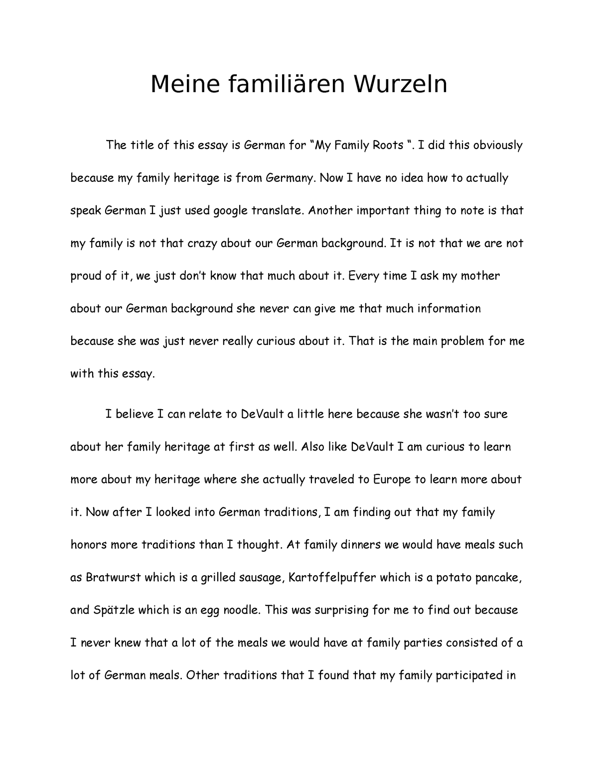 family roots essay