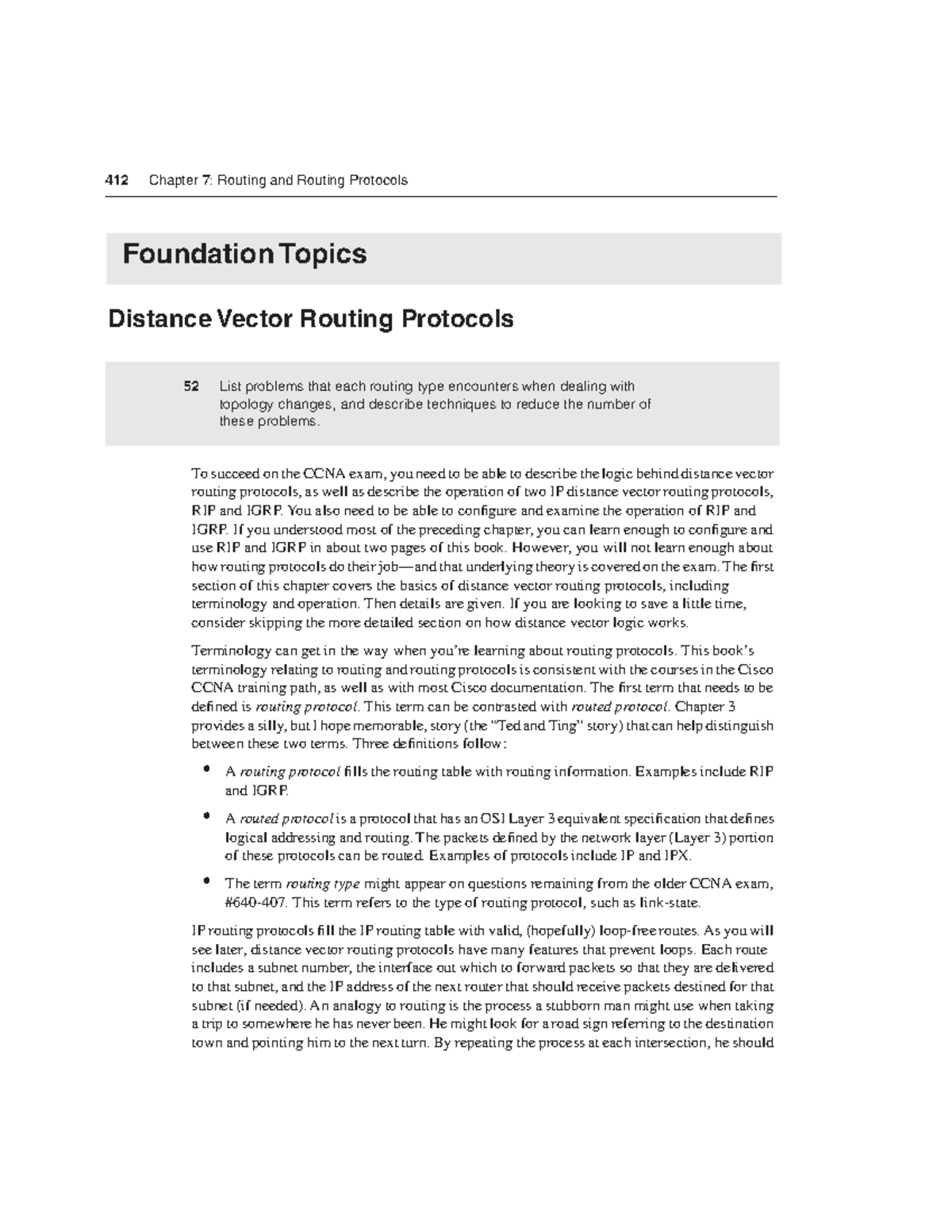514.Distance vector routing protocol 412 Chapter 7 Routing and