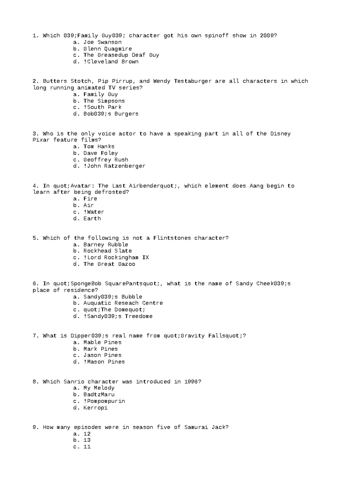 LAW275 Midterm Spring 2024 2 - Which 039;Family Guy039; character got ...