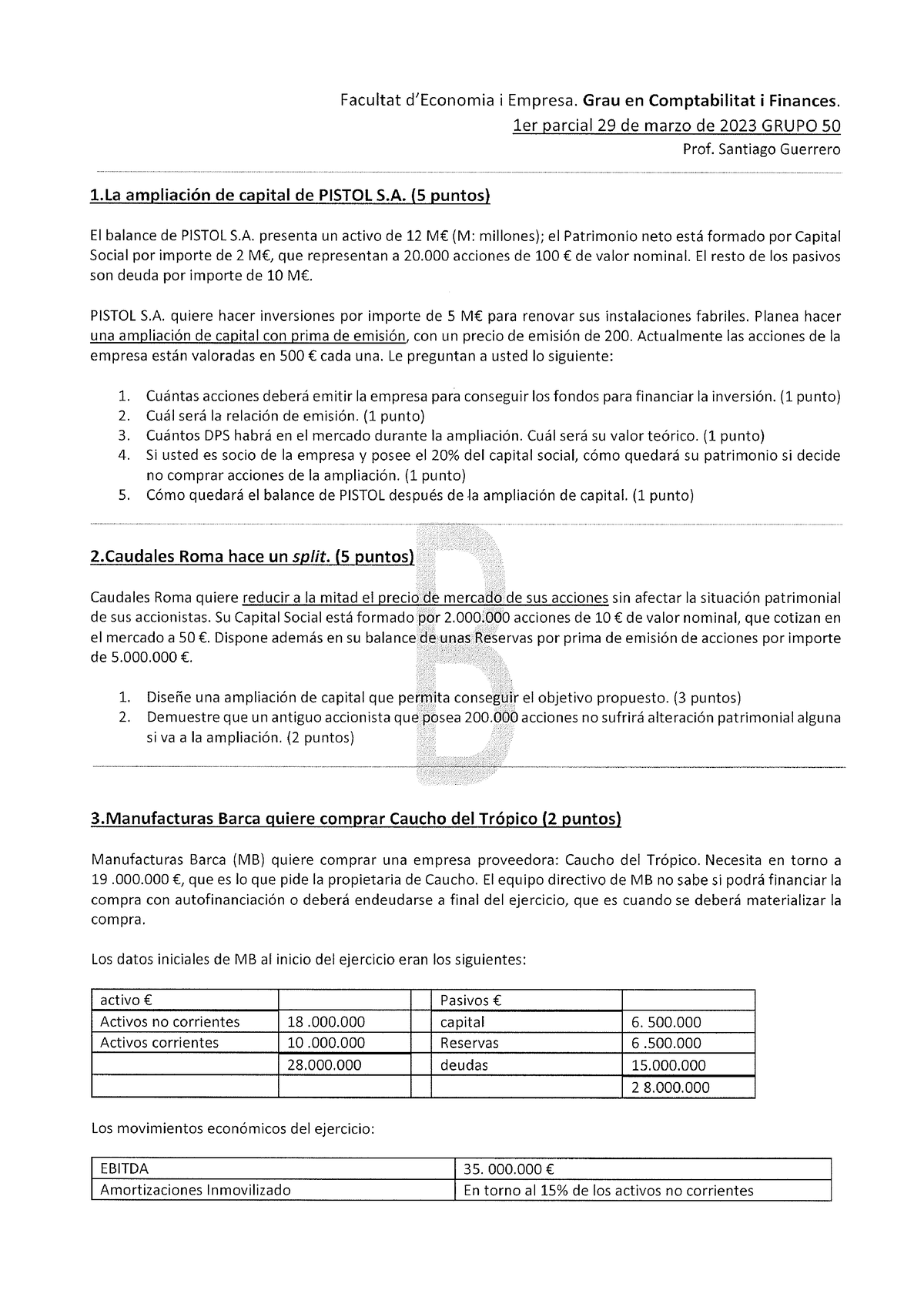 B Solucion - Examen Resuelto Y Corregido - Finanzas Corporativas - Studocu