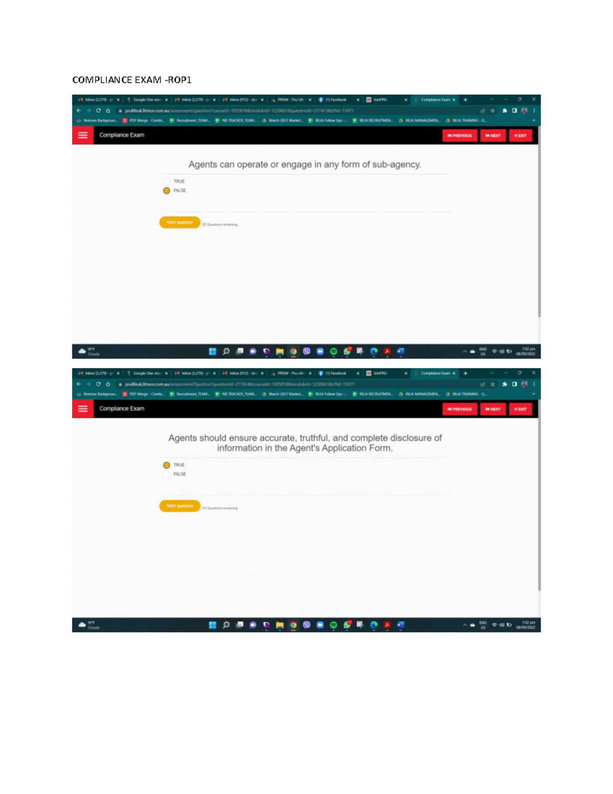Compliance EXAM ROP1 BS Accountancy COMPLIANCE EXAM ROP Studocu