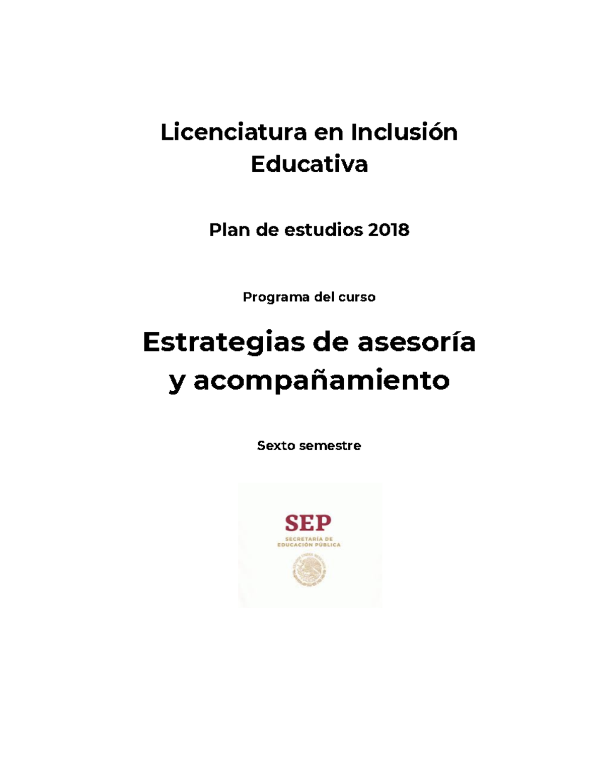 Asesoria - Nkkkkk - Licenciatura en Inclusión Educativa Plan de ...