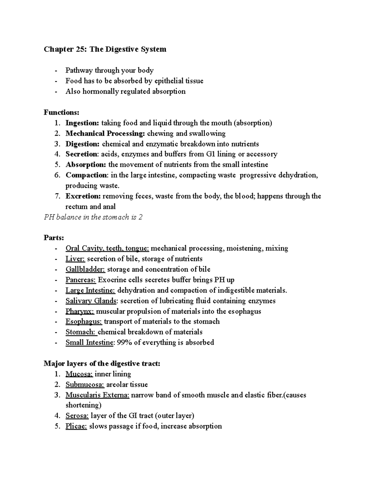 Chapter 25 The Digestive System Chapter 25 The Digestive System