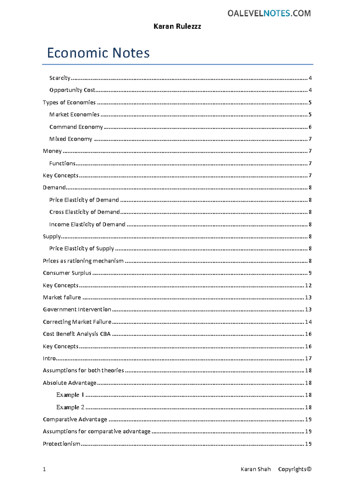 AS Level Economics Notes - Economic Notes Scarcity Opportunity - Studocu
