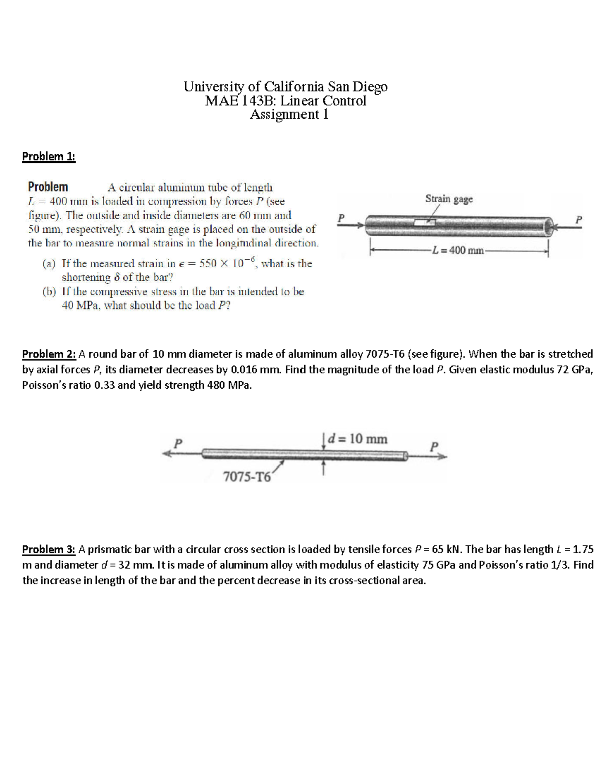 MAE 143B Assignment 1 - ME101 Fundamentals of Mechanical Engineering ...
