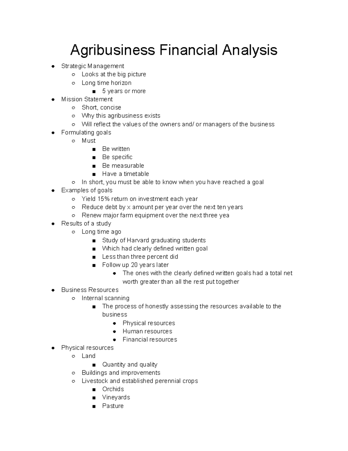 Agribusiness Financial Analysis - Studocu