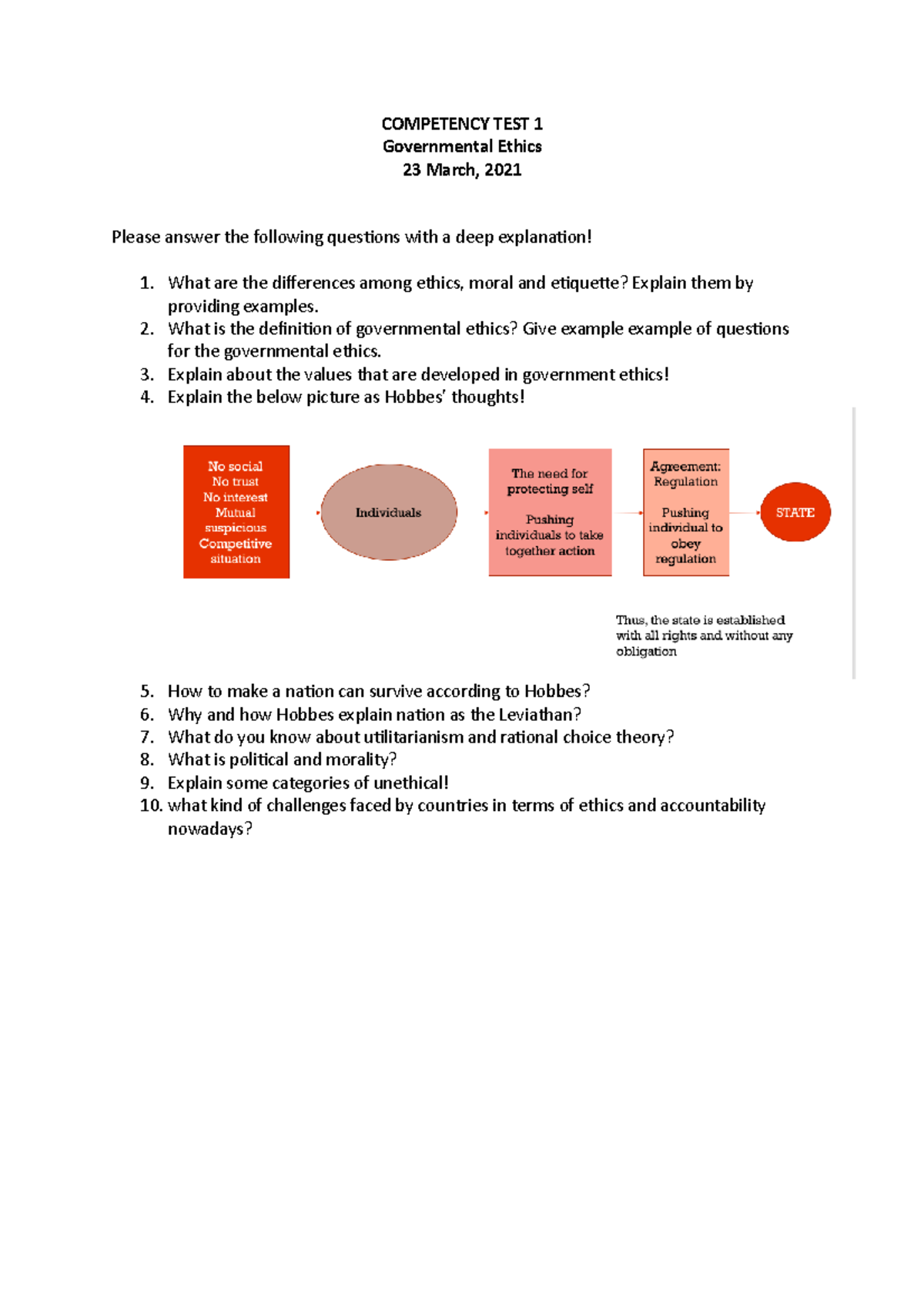 CT 1 Governmental Ethics COMPETENCY TEST 1 Governmental Ethics 23