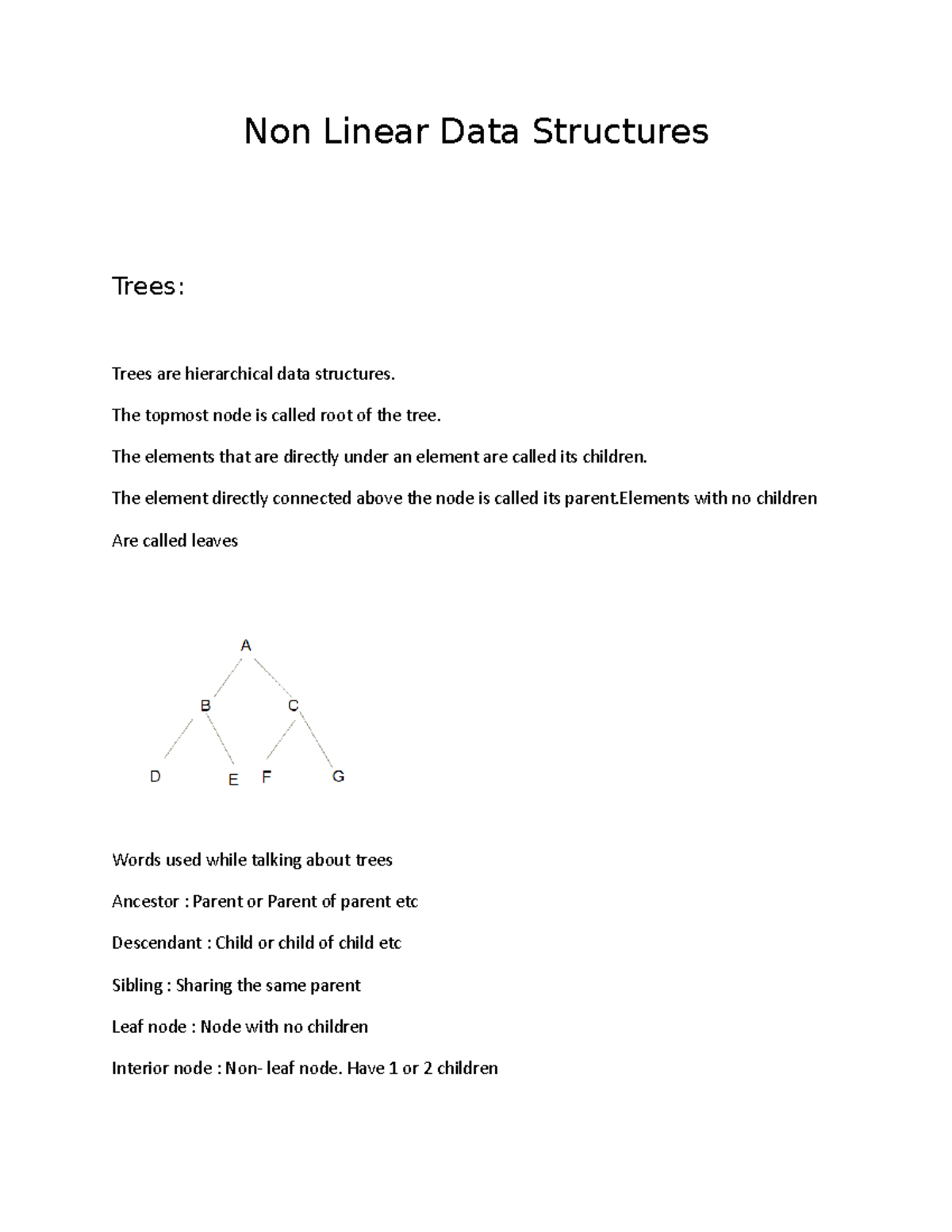 Non Linear Data Structures - Non Linear Data Structures Trees: Trees ...