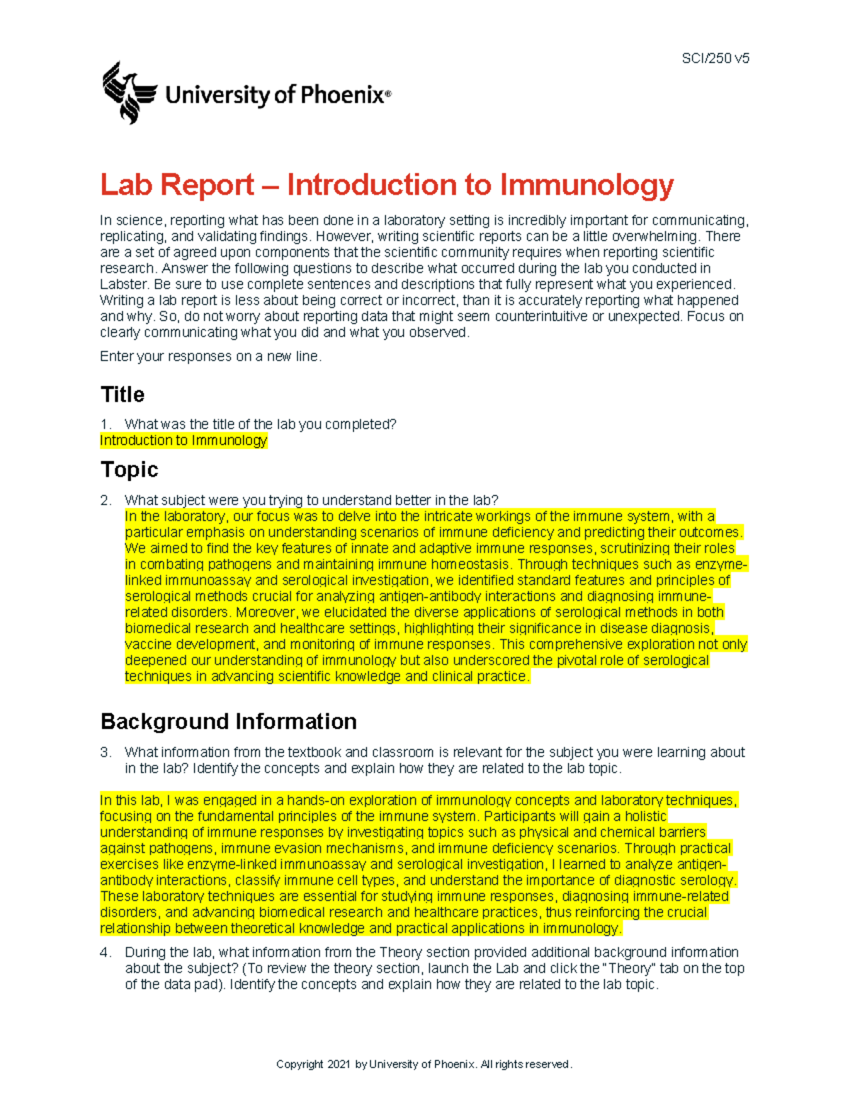 sci250_v5_wk6 Lab Report – Introduction to Immunology - SCI/250 v Lab ...