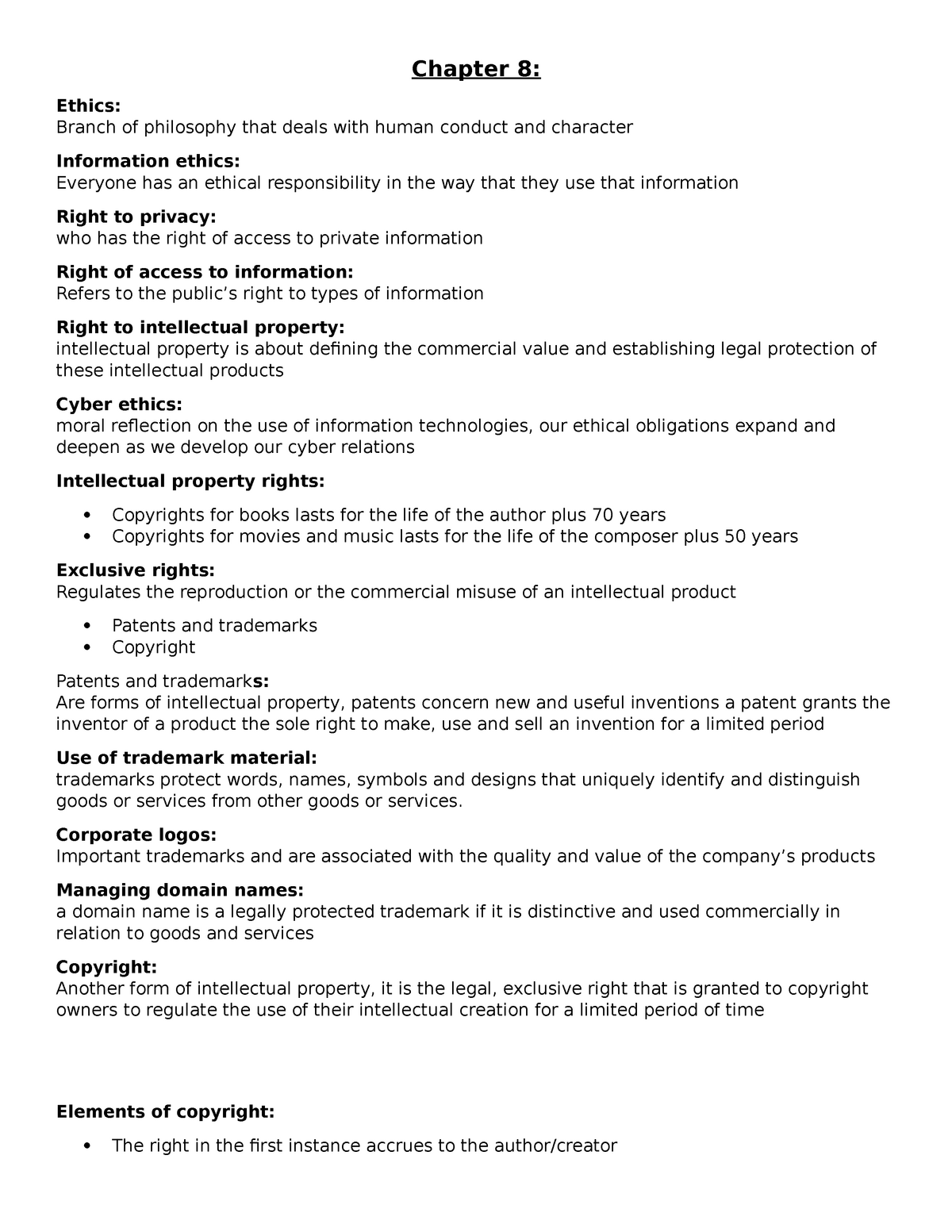 chapter-8-summary-academic-information-management-chapter-8-ethics