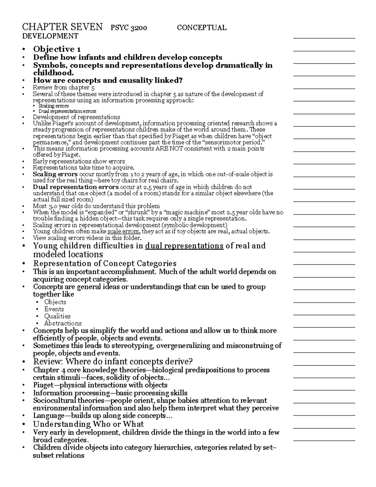 3200 chapter 07 concept formation - CHAPTER SEVEN PSYC 3200 CONCEPTUAL ...