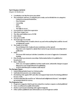 Test 4 Test Tip Notes - Test 4 help - Test 4 Test Tip Notes Chapter 10