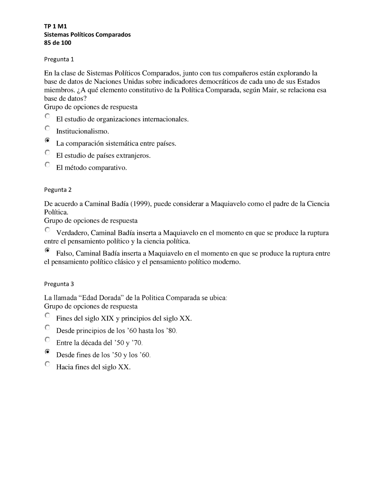 TP1 85 De 100 - Trabajo Practico 1 - Sistemas Politicos Comparados ...