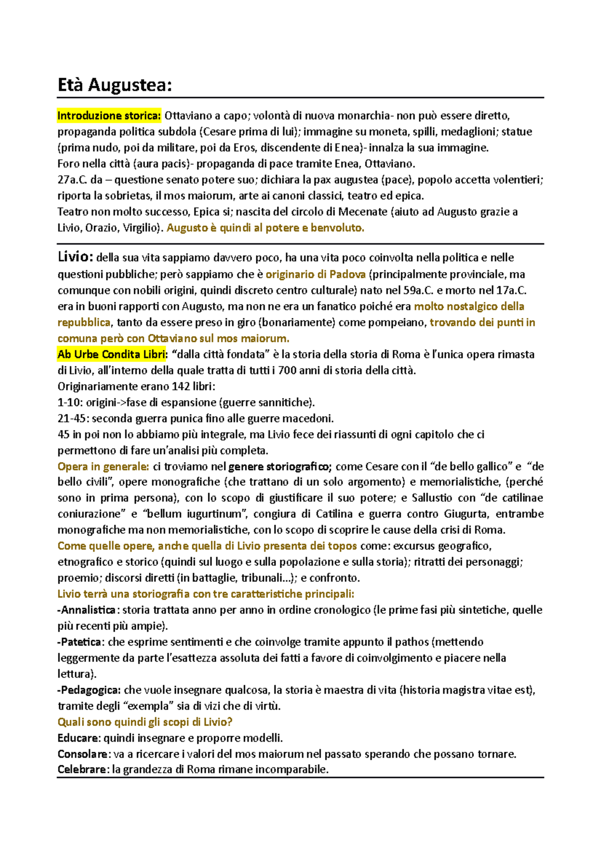 1) 15-09-2022; Età Augustea e Livio - Età Augustea: Introduzione ...