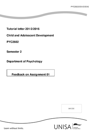 Cad ass 4 - Child and adolescents development assignment - CAD ...