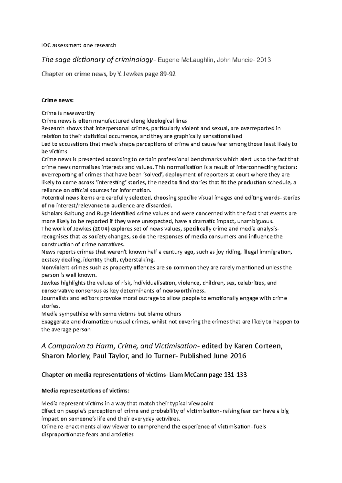 IOC assessment one reading IOC assessment one research The sage