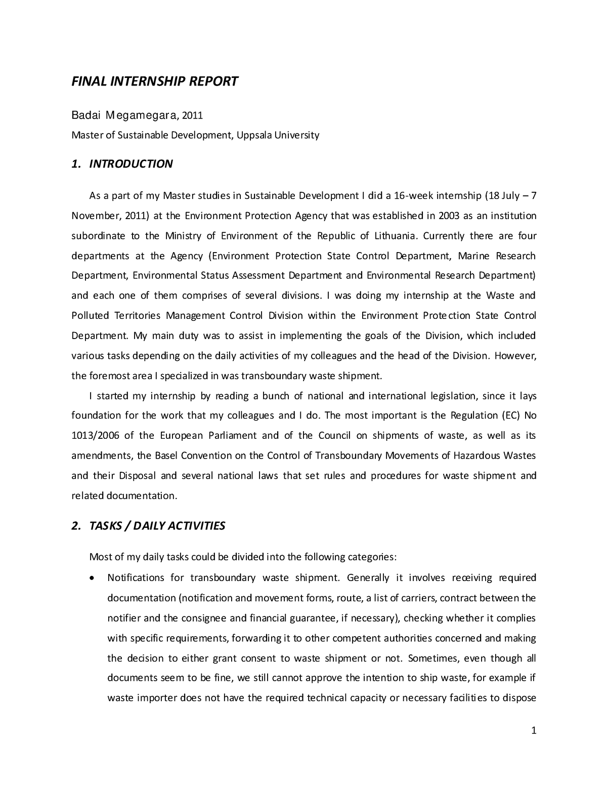internship assignment pdf
