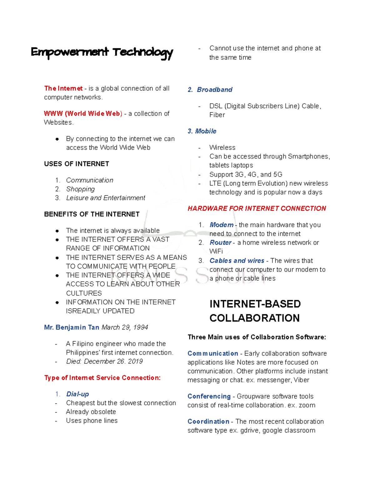 Empowerment Technology - WWW (World Wide Web) - a collection of ...