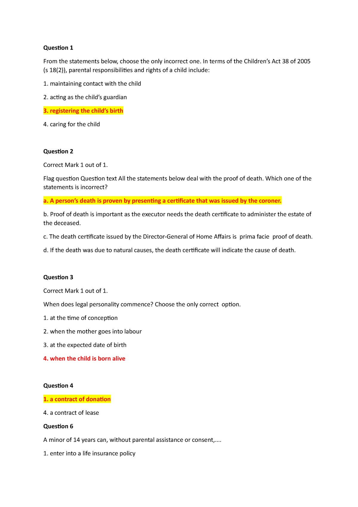 PVL1501 -MCQ EXAM PREP 2023 - 3 - Question 1 From the statements below ...