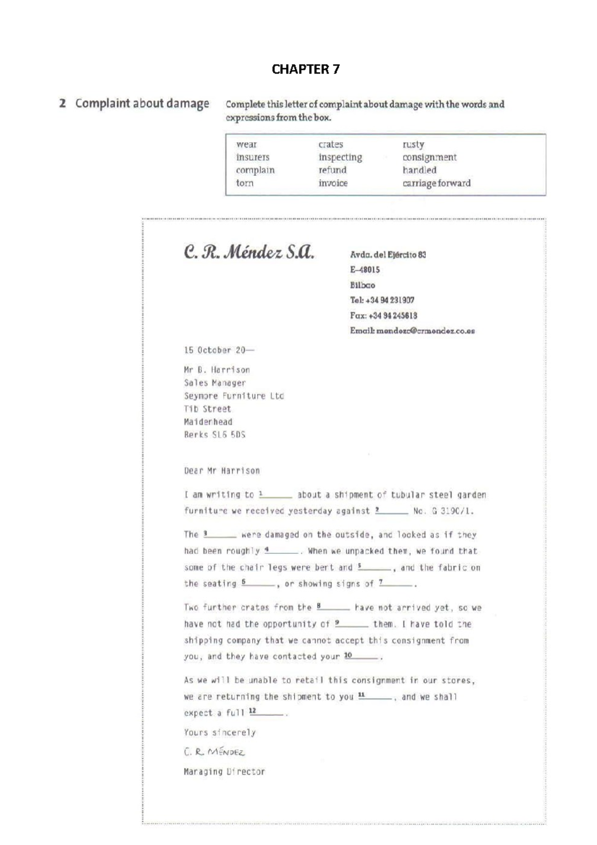 Unit 7 Correspondence letter Corporate finance CHAPTER Studocu