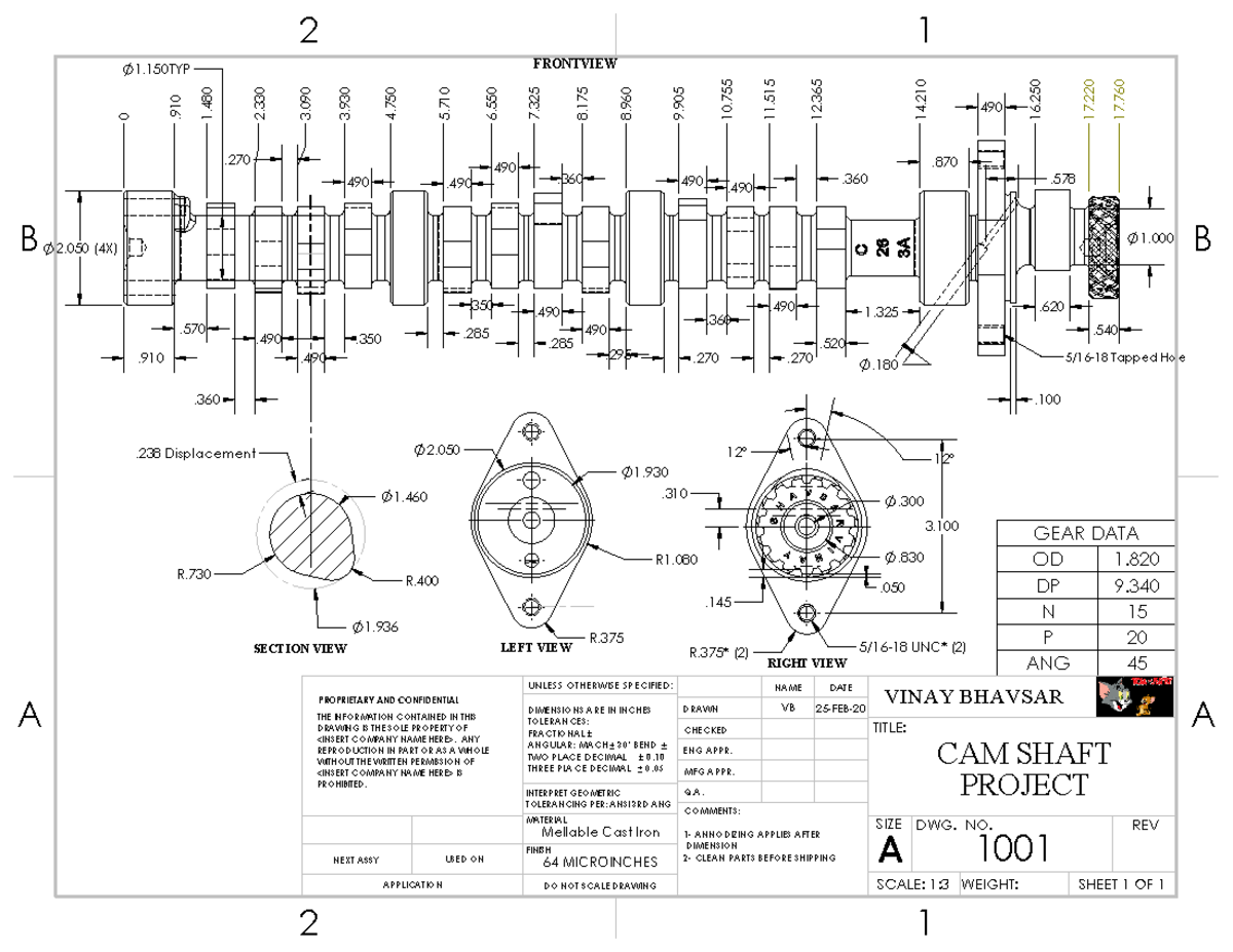 CAM Shaft 1 - 2 (4X) 1 1. . . . . . . . . . . . . . . . . .295 ...