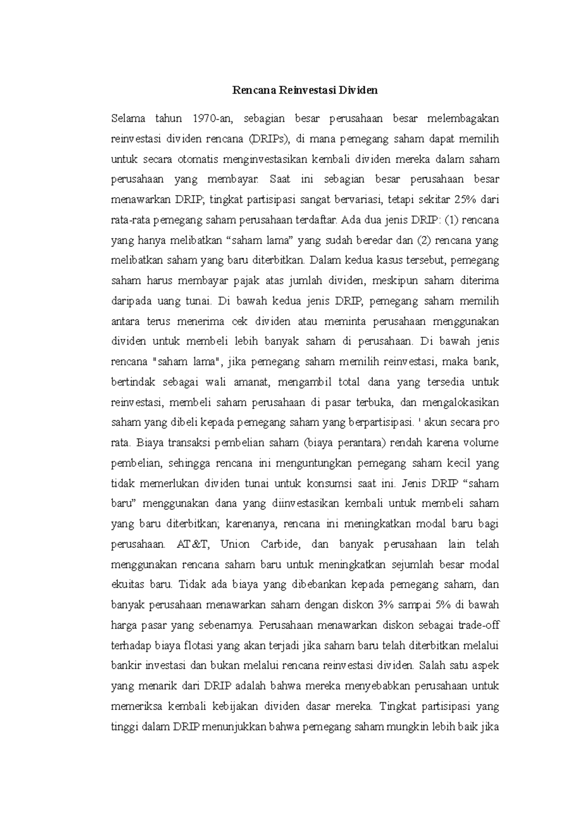 Rencana Reinvestasi Dividen - Rencana Reinvestasi Dividen Selama Tahun ...