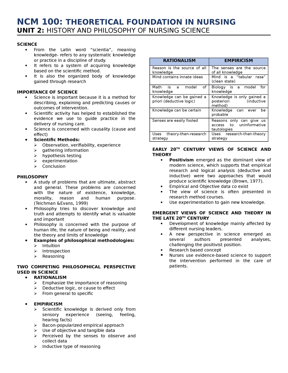 UNIT-2-TFN - Major Task - NCM 100: THEORETICAL FOUNDATION IN NURSING ...