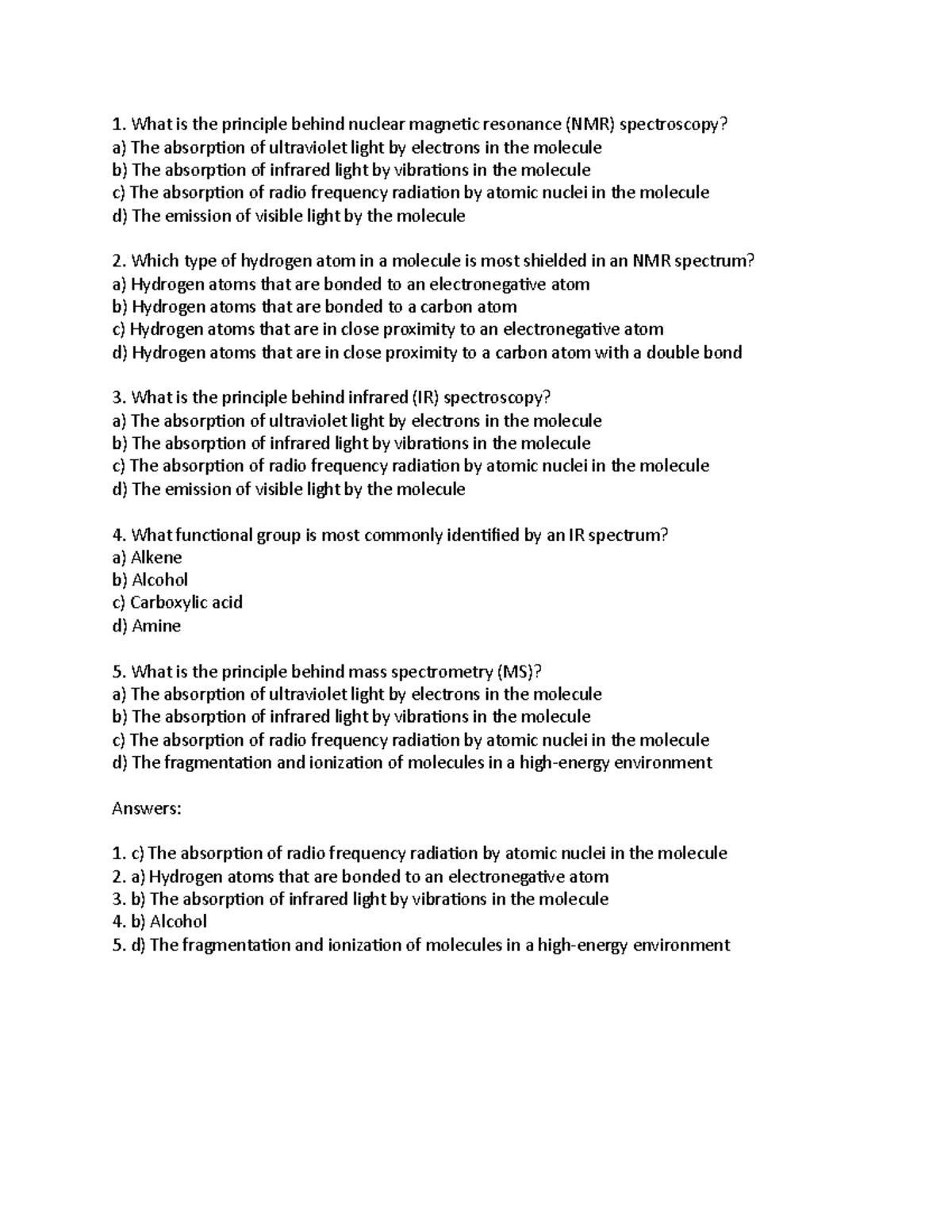Spectroscopy quiz quiz What is the principle behind nuclear