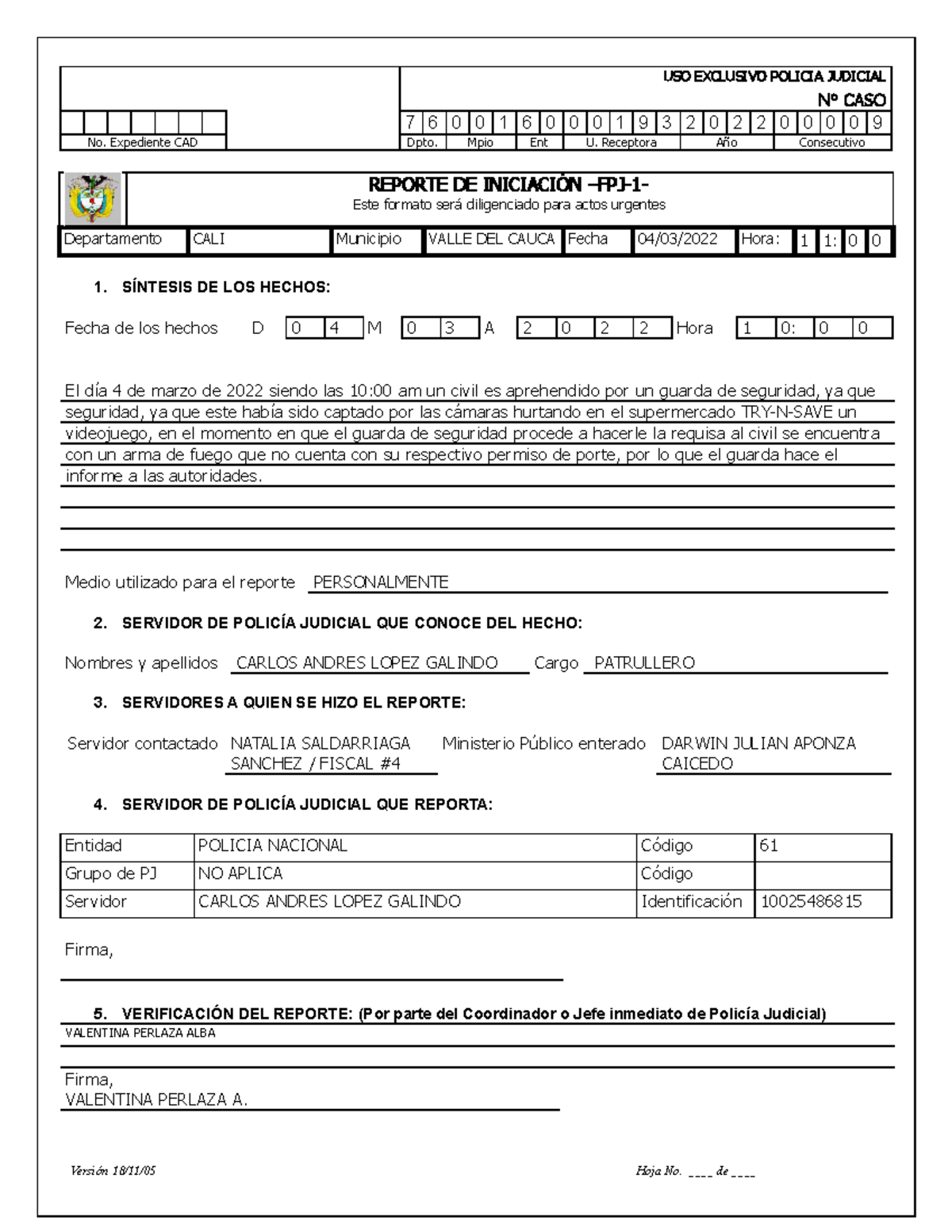 Formato De Policia Judicial Word – AINZ